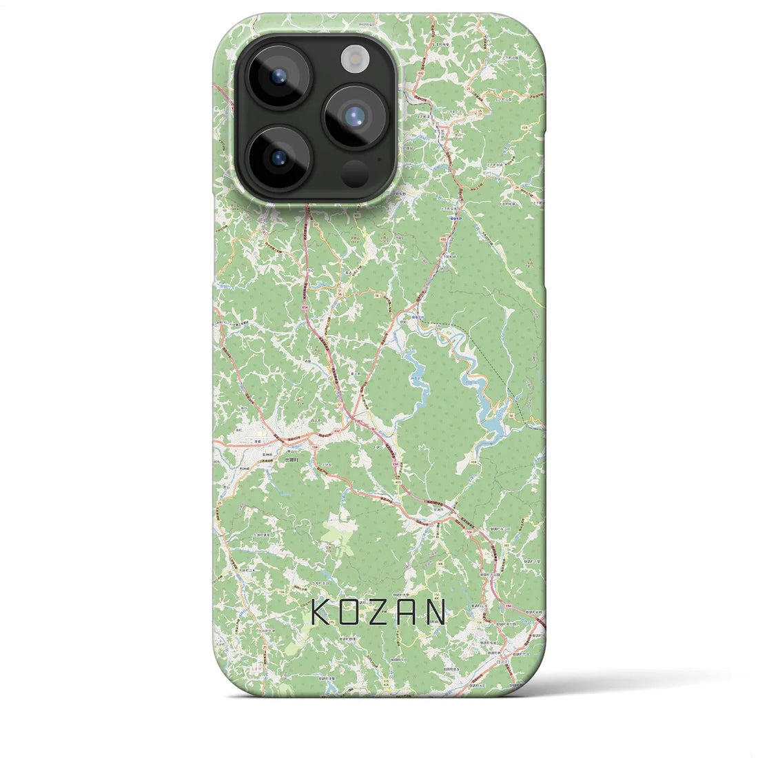【甲山】地図柄iPhoneケース（バックカバータイプ・ナチュラル）iPhone 15 Pro Max 用