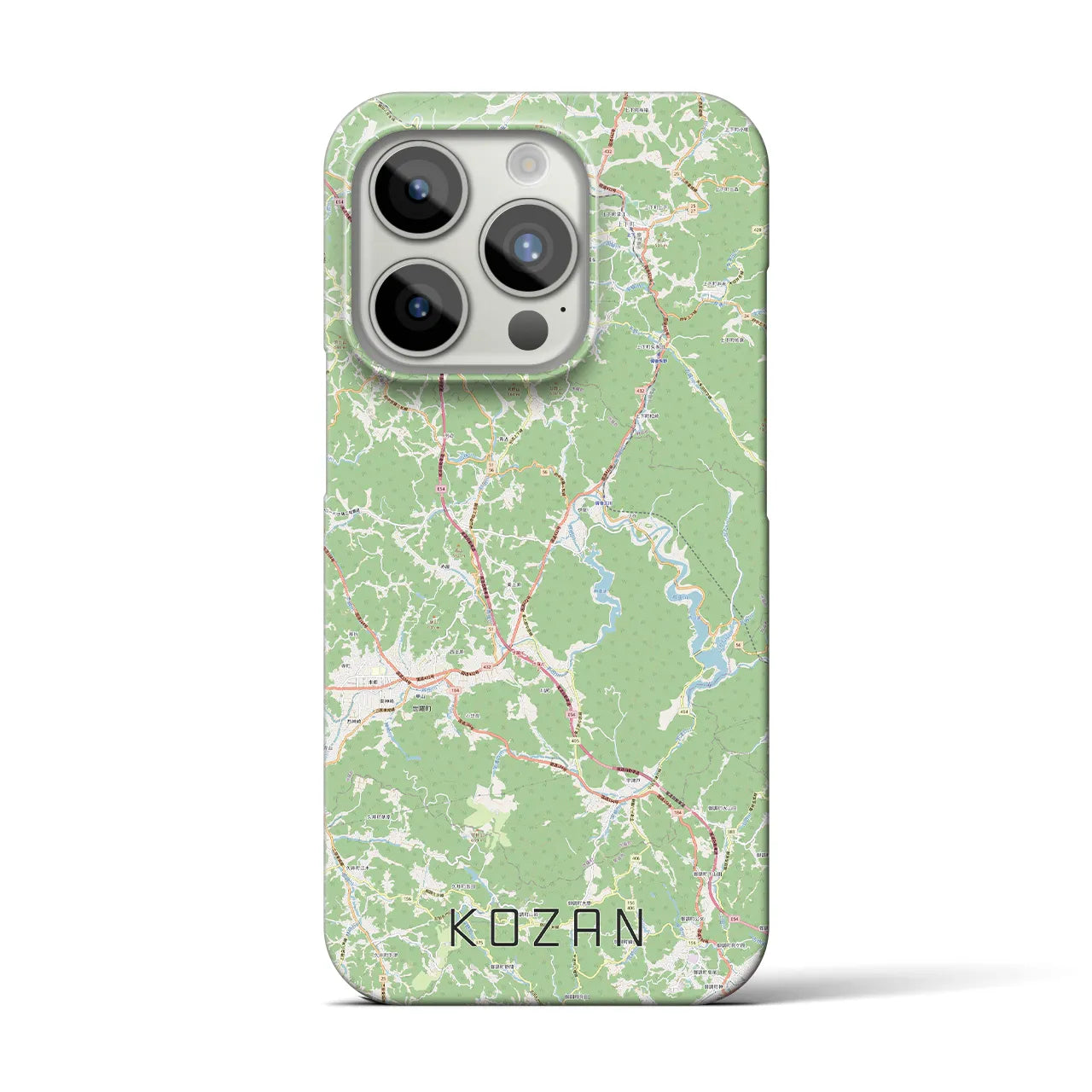 【甲山】地図柄iPhoneケース（バックカバータイプ・ナチュラル）iPhone 15 Pro 用