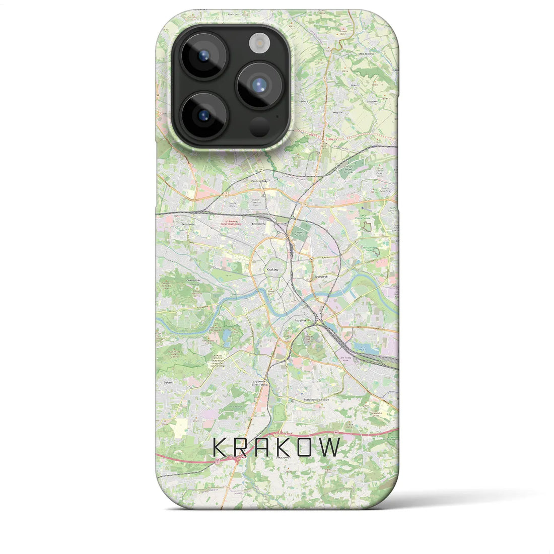 【クラクフ】地図柄iPhoneケース（バックカバータイプ・ナチュラル）iPhone 15 Pro Max 用