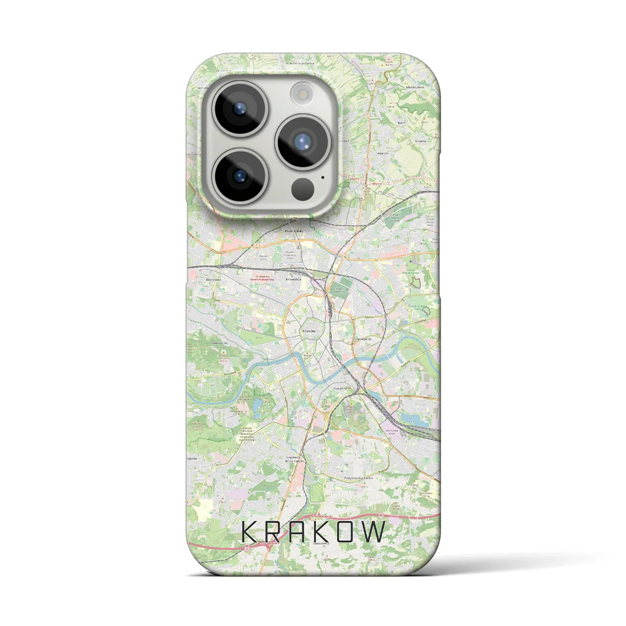 【クラクフ】地図柄iPhoneケース（バックカバータイプ・ナチュラル）iPhone 15 Pro 用