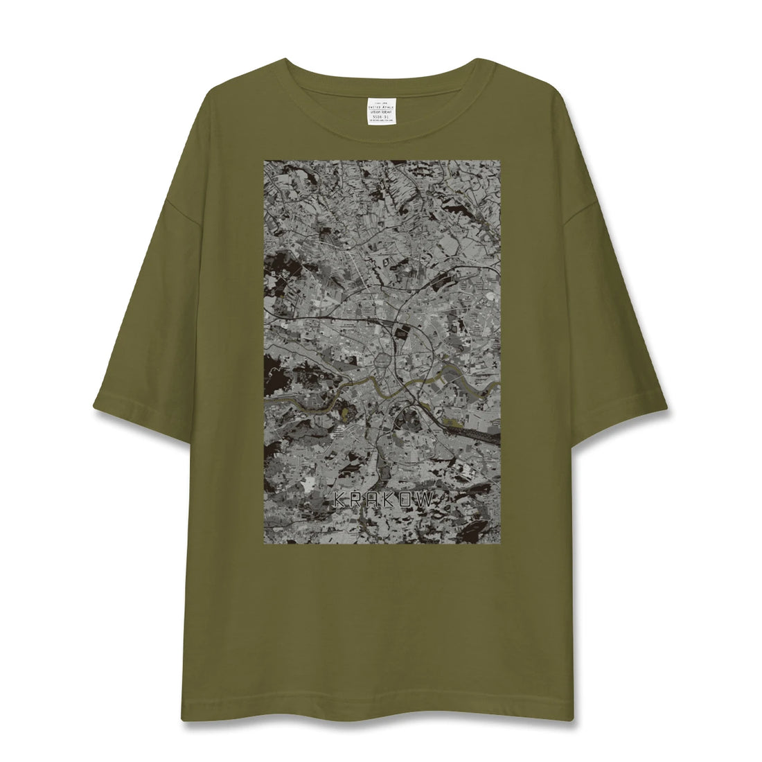 【クラクフ(ポーランド)】地図柄ビッグシルエットTシャツ