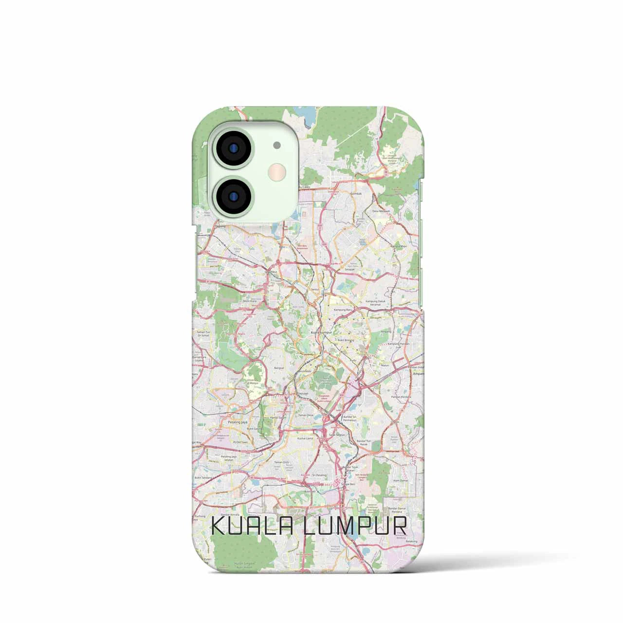 【クアラルンプール】地図柄iPhoneケース（バックカバータイプ・ナチュラル）iPhone 12 mini 用