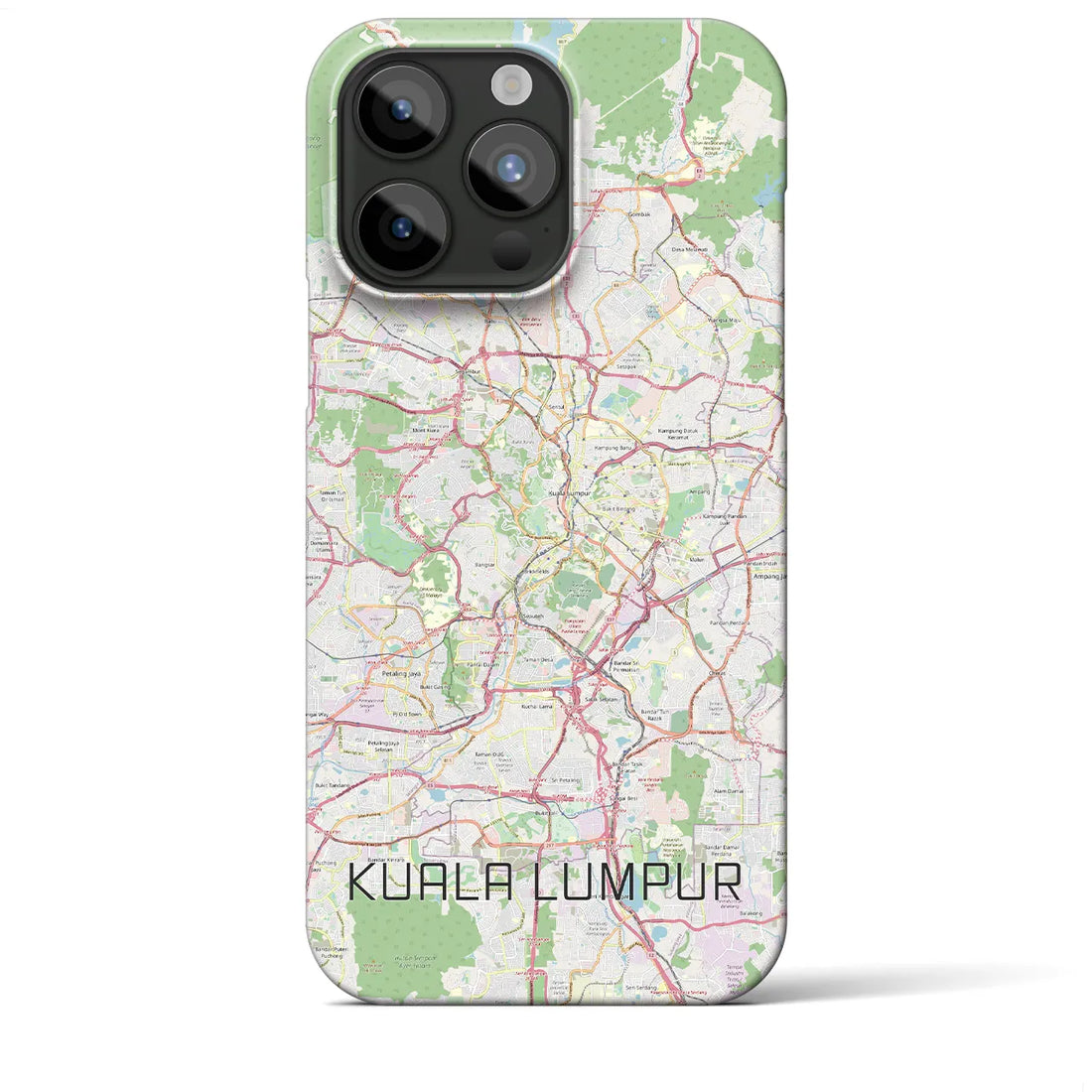【クアラルンプール】地図柄iPhoneケース（バックカバータイプ・ナチュラル）iPhone 15 Pro Max 用