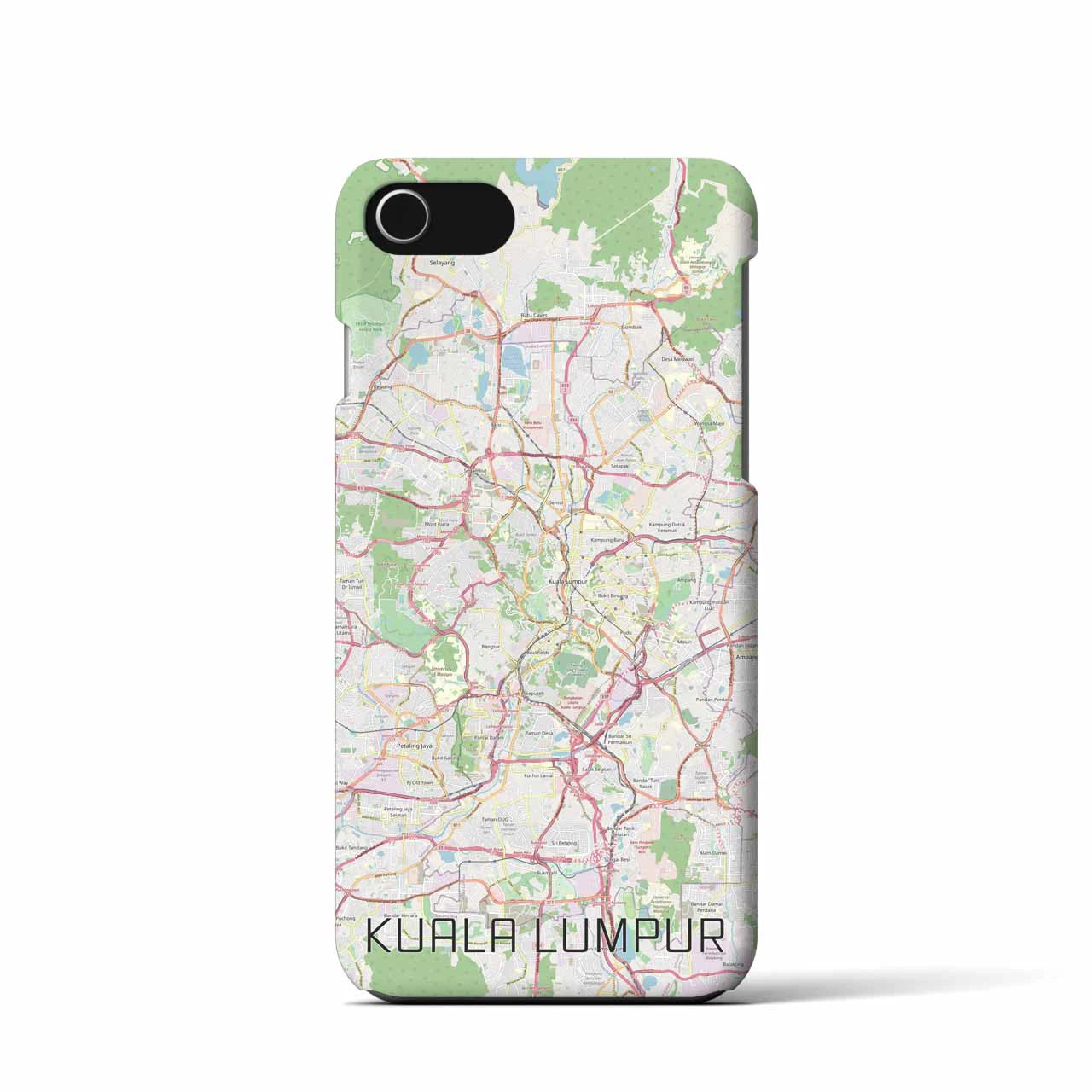【クアラルンプール】地図柄iPhoneケース（バックカバータイプ・ナチュラル）iPhone SE（第3 / 第2世代） / 8 / 7 / 6s / 6 用
