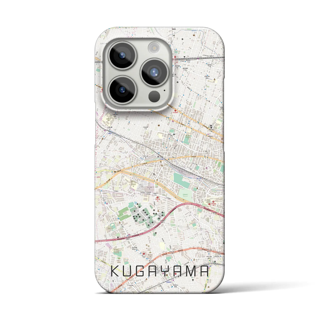 【久我山】地図柄iPhoneケース（バックカバータイプ・ナチュラル）iPhone 15 Pro 用