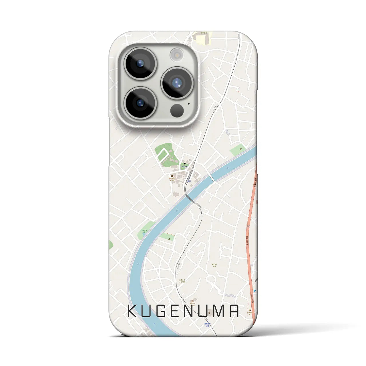 【鵠沼】地図柄iPhoneケース（バックカバータイプ・ナチュラル）iPhone 15 Pro 用