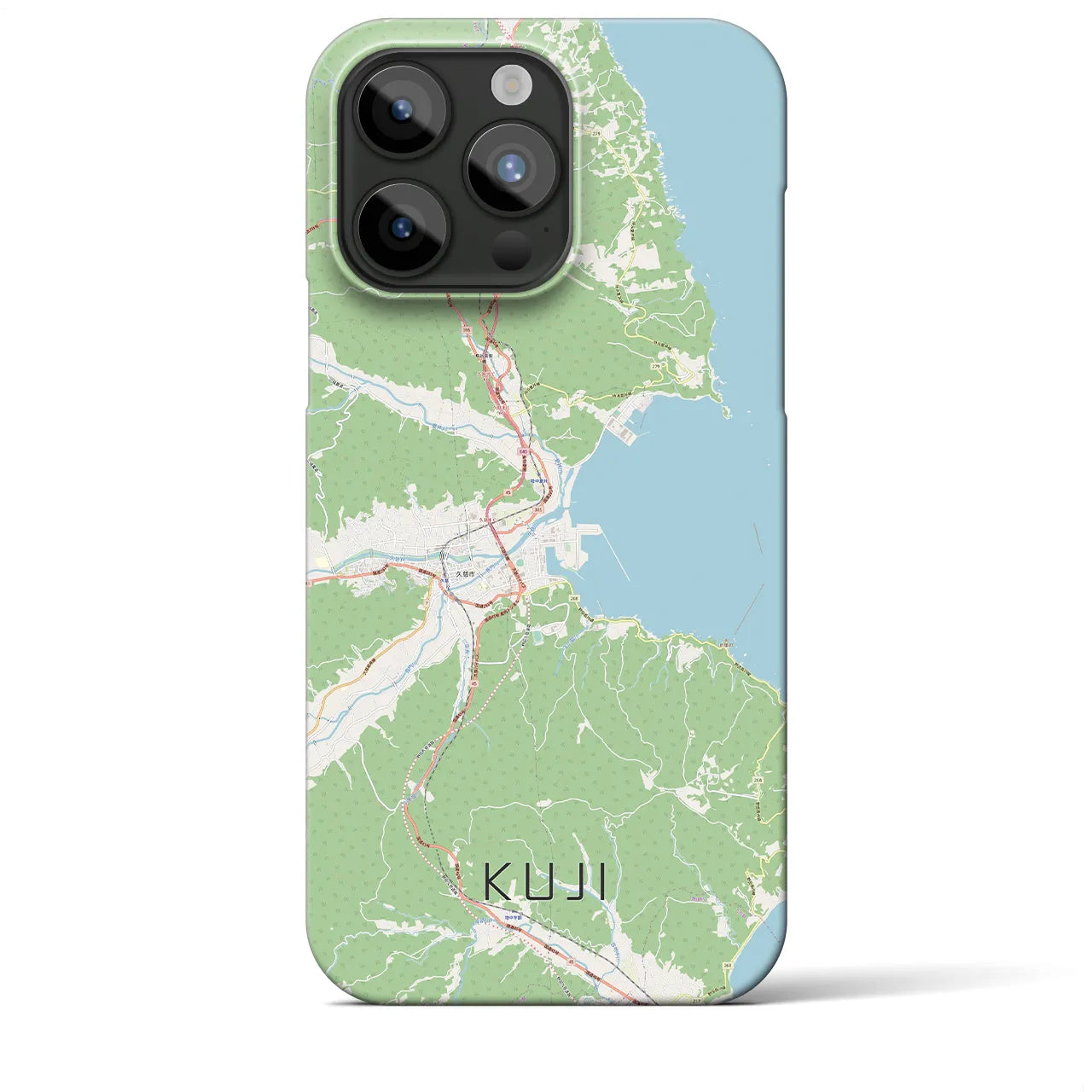 【久慈】地図柄iPhoneケース（バックカバータイプ・ナチュラル）iPhone 15 Pro Max 用