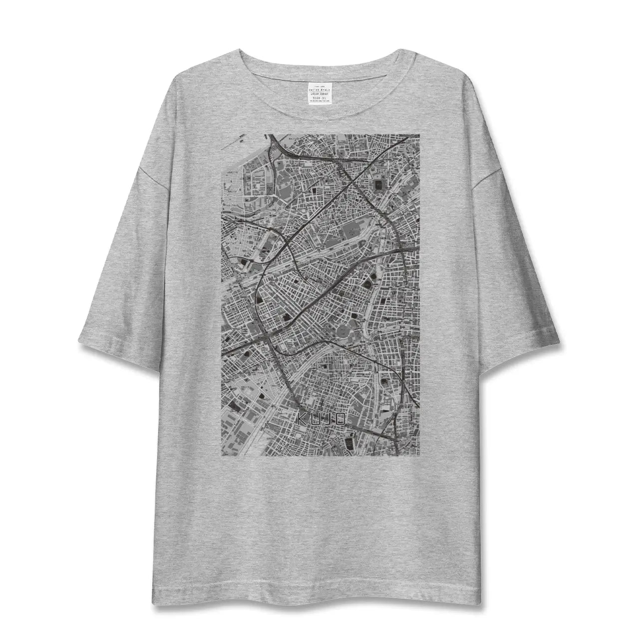 【九条（大阪府）（大阪府）】地図柄ビッグシルエットTシャツ