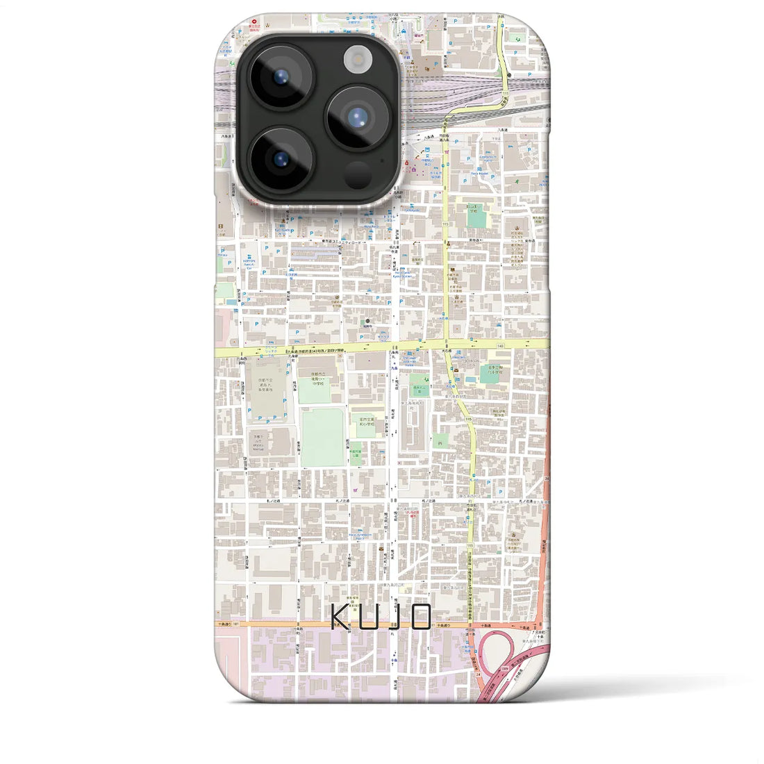 【九条】地図柄iPhoneケース（バックカバータイプ・ナチュラル）iPhone 15 Pro Max 用