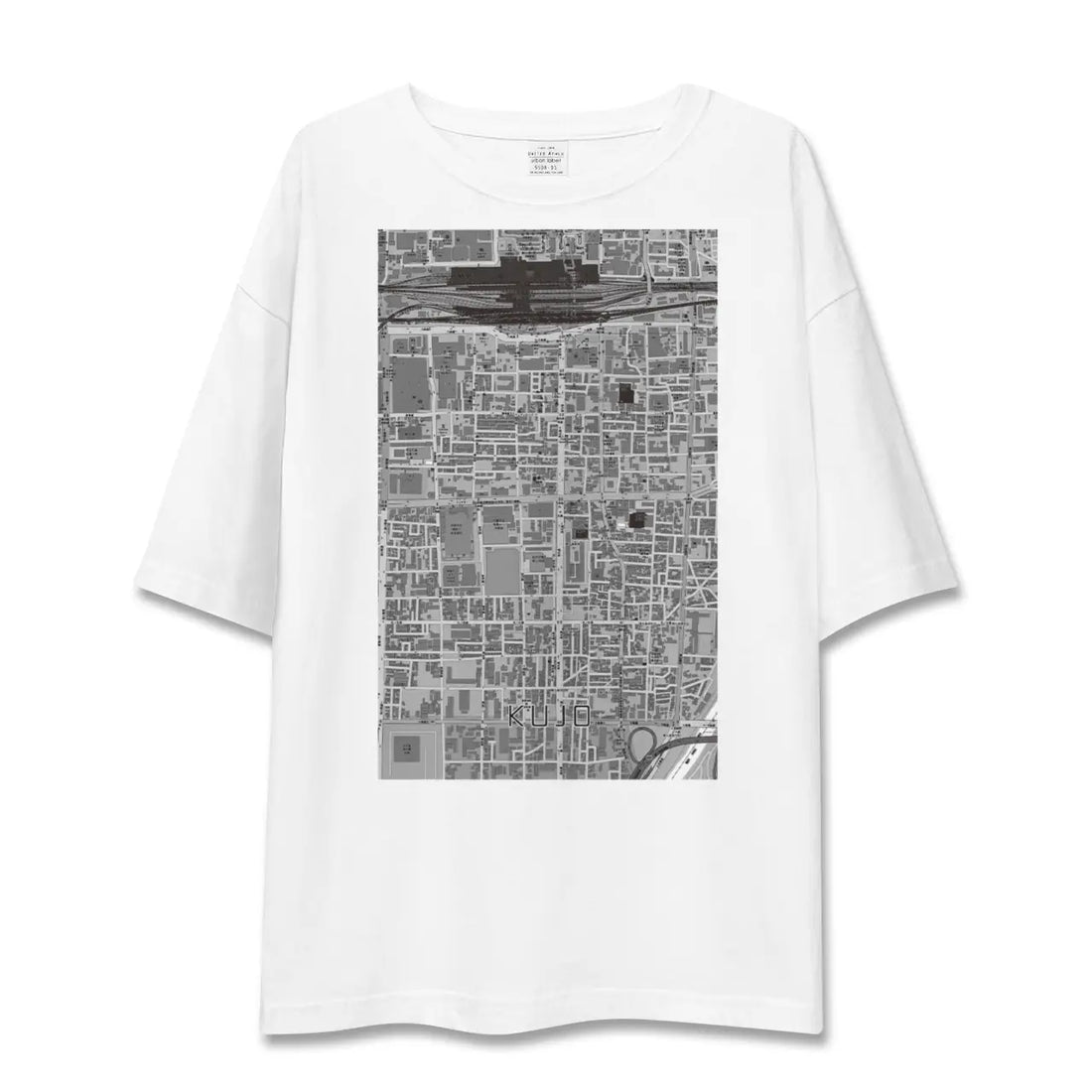【九条(京都府)】地図柄ビッグシルエットTシャツ