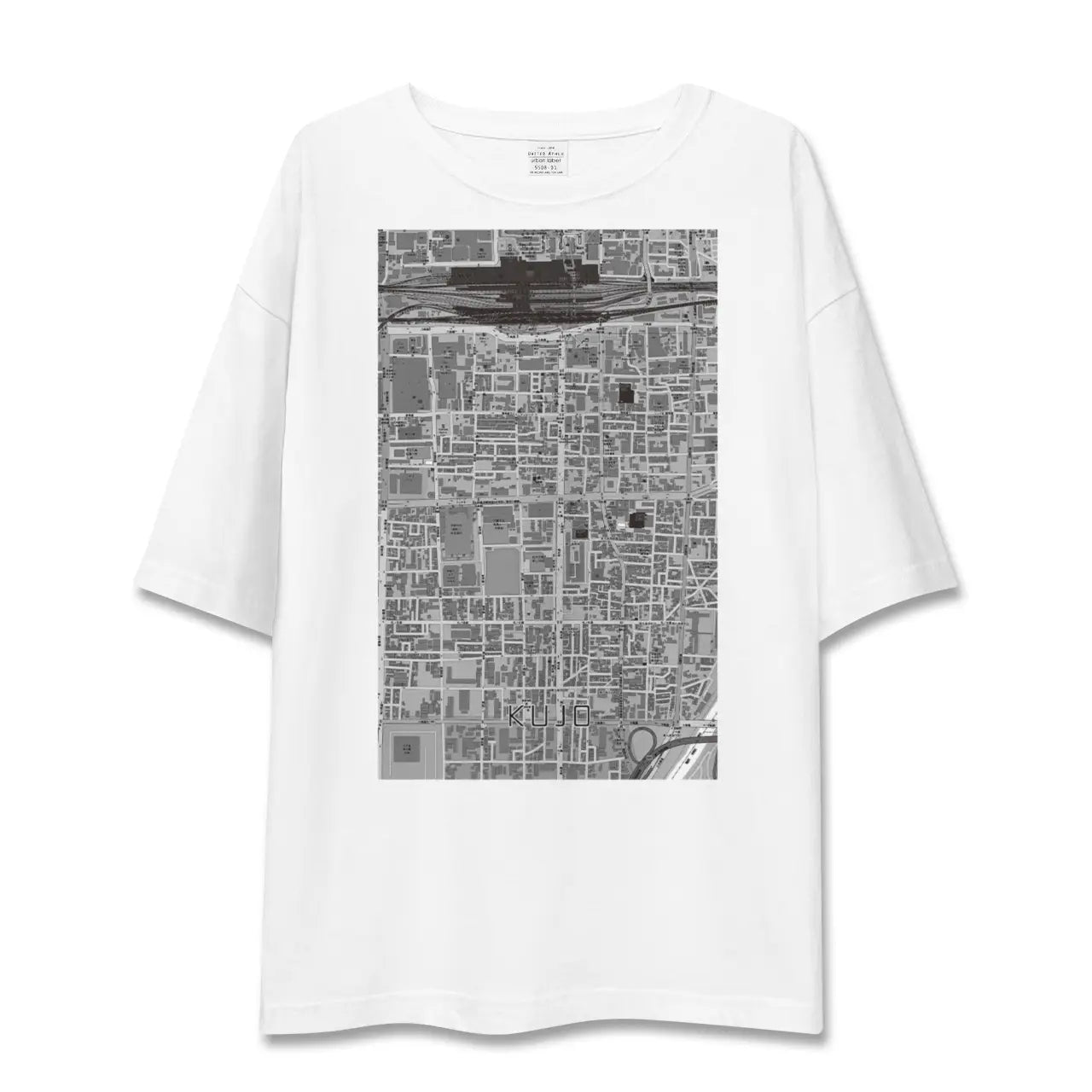 【九条（京都府）】地図柄ビッグシルエットTシャツ