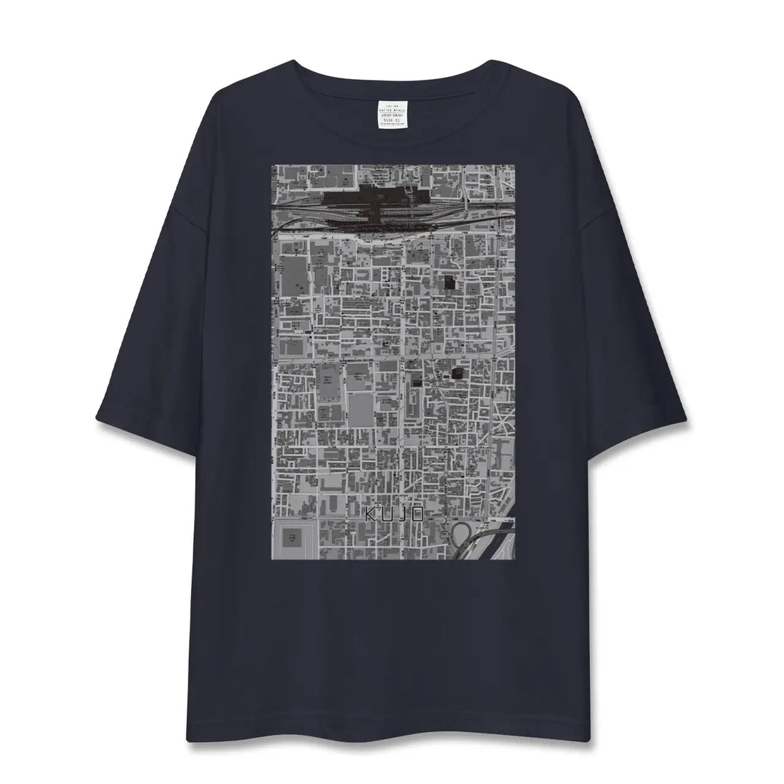 【九条(京都府)】地図柄ビッグシルエットTシャツ