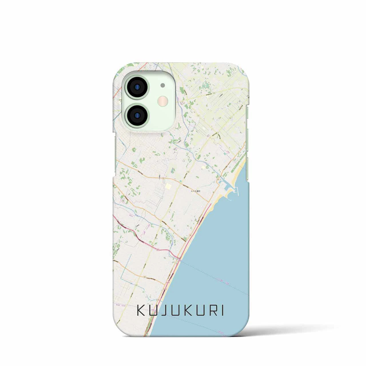 【九十九里】地図柄iPhoneケース（バックカバータイプ・ナチュラル）iPhone 12 mini 用