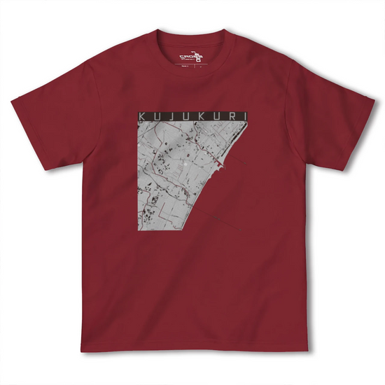 【九十九里（千葉県）】地図柄ヘビーウェイトTシャツ