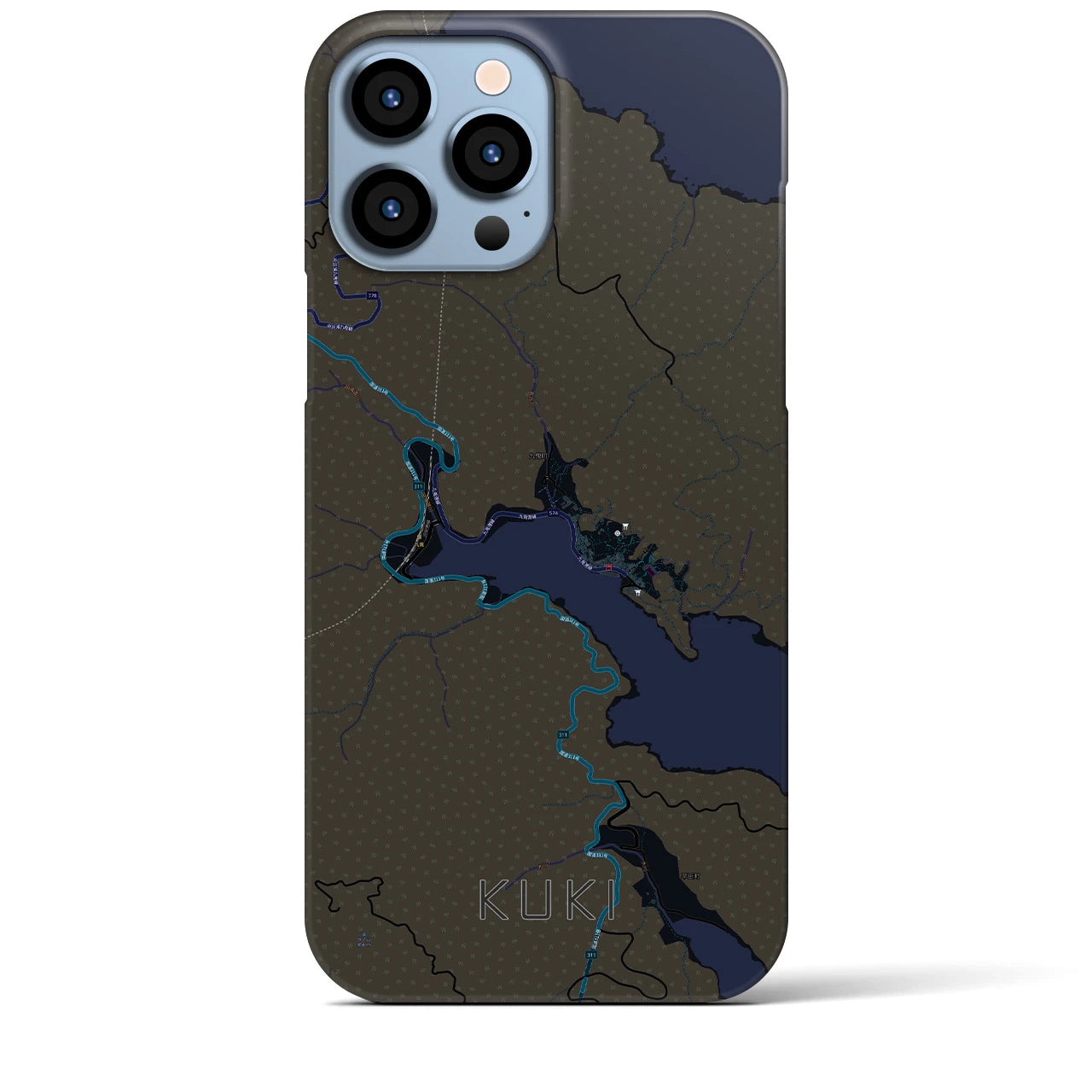 【九鬼】地図柄iPhoneケース（バックカバータイプ・ブラック）iPhone 13 Pro Max 用