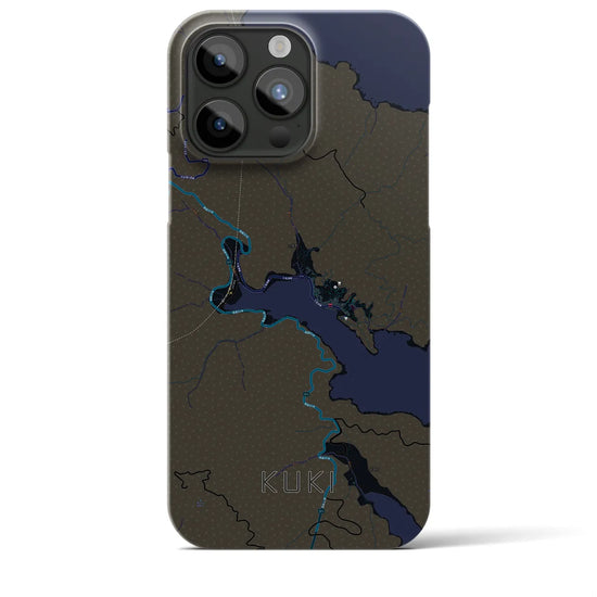 【九鬼】地図柄iPhoneケース（バックカバータイプ・ブラック）iPhone 15 Pro Max 用