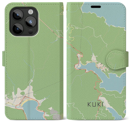 【九鬼】地図柄iPhoneケース（手帳両面タイプ・ナチュラル）iPhone 15 Pro Max 用