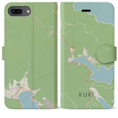 【九鬼（三重県）】地図柄iPhoneケース（手帳タイプ）ナチュラル・iPhone 8Plus /7Plus / 6sPlus / 6Plus 用