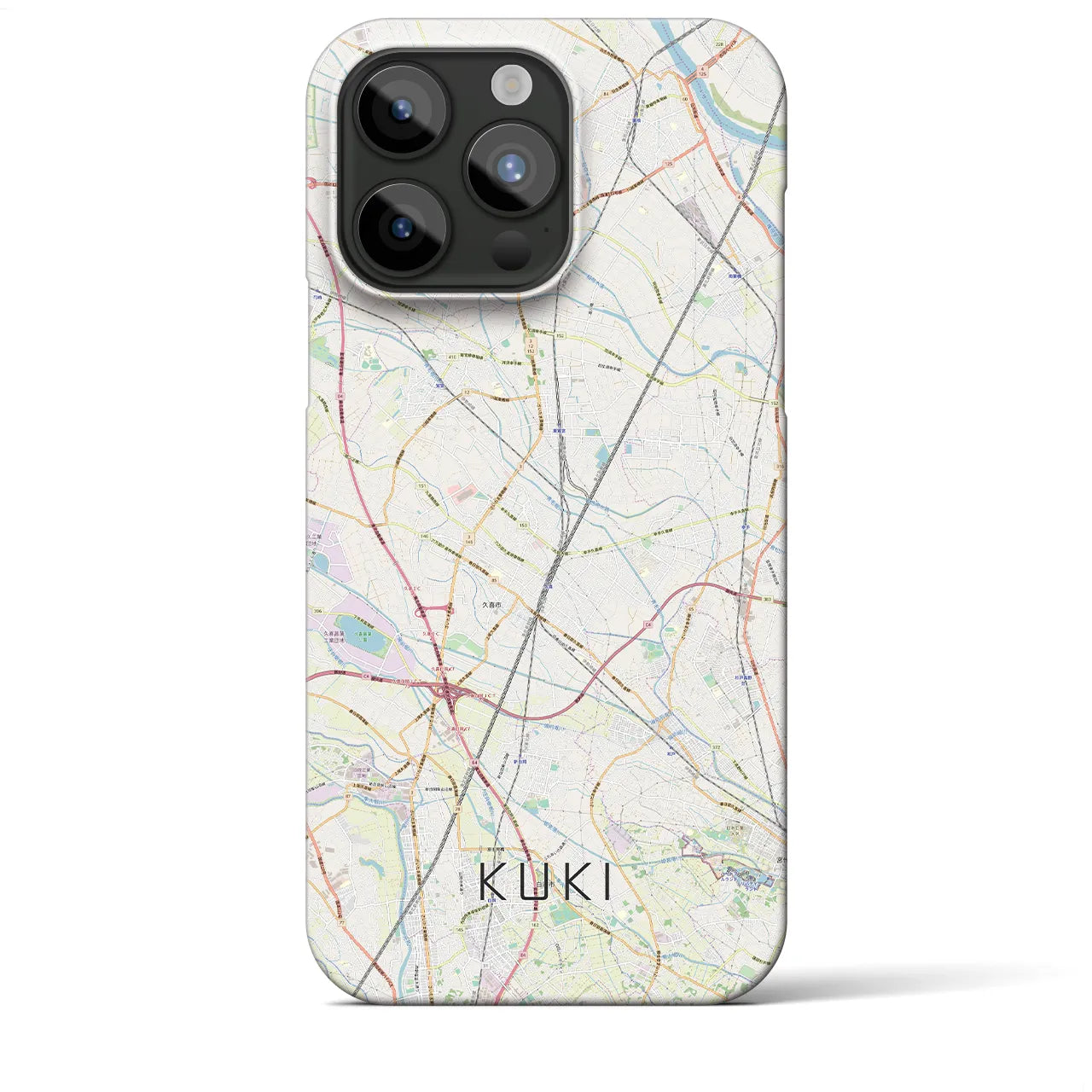 【久喜】地図柄iPhoneケース（バックカバータイプ・ナチュラル）iPhone 15 Pro Max 用