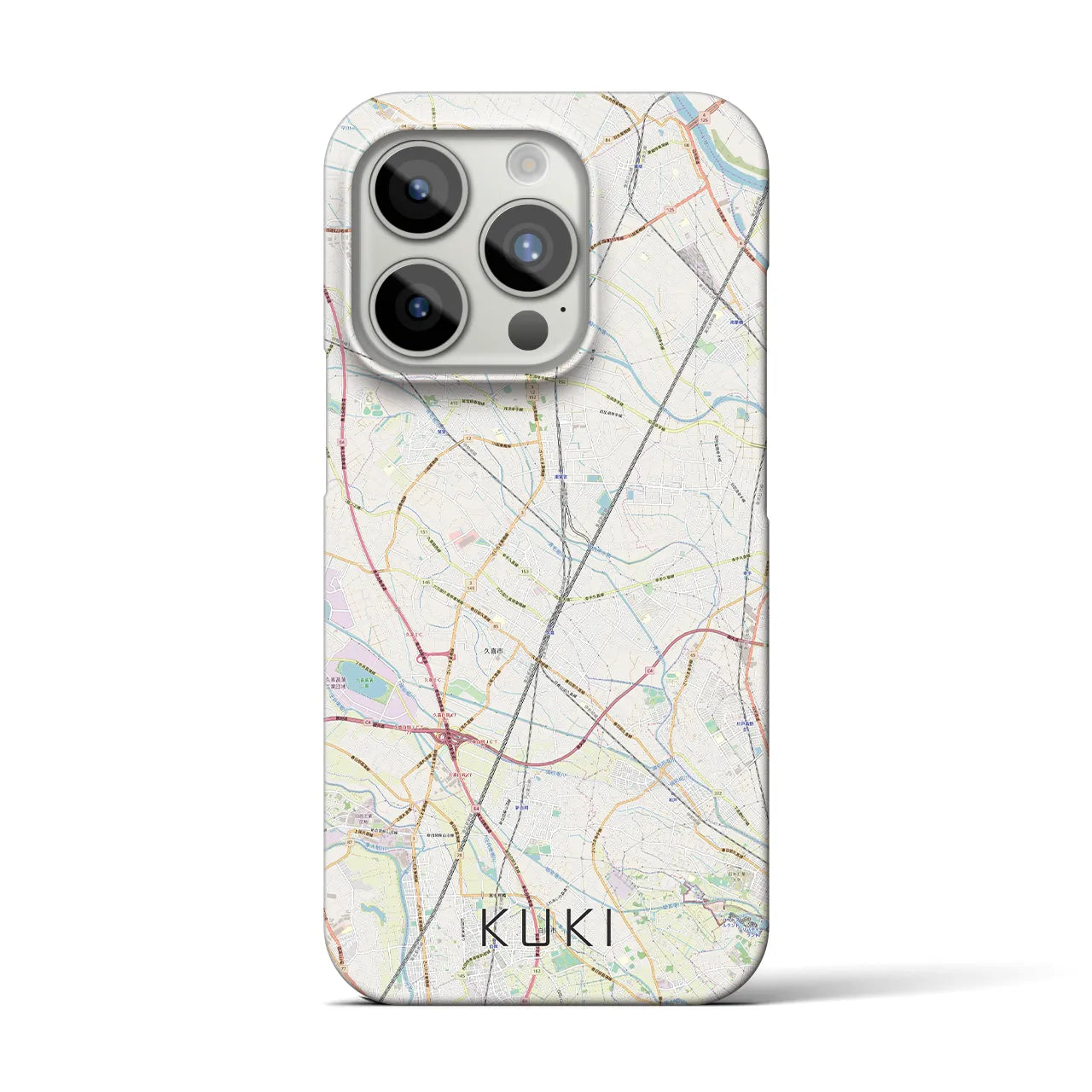 【久喜】地図柄iPhoneケース（バックカバータイプ・ナチュラル）iPhone 15 Pro 用