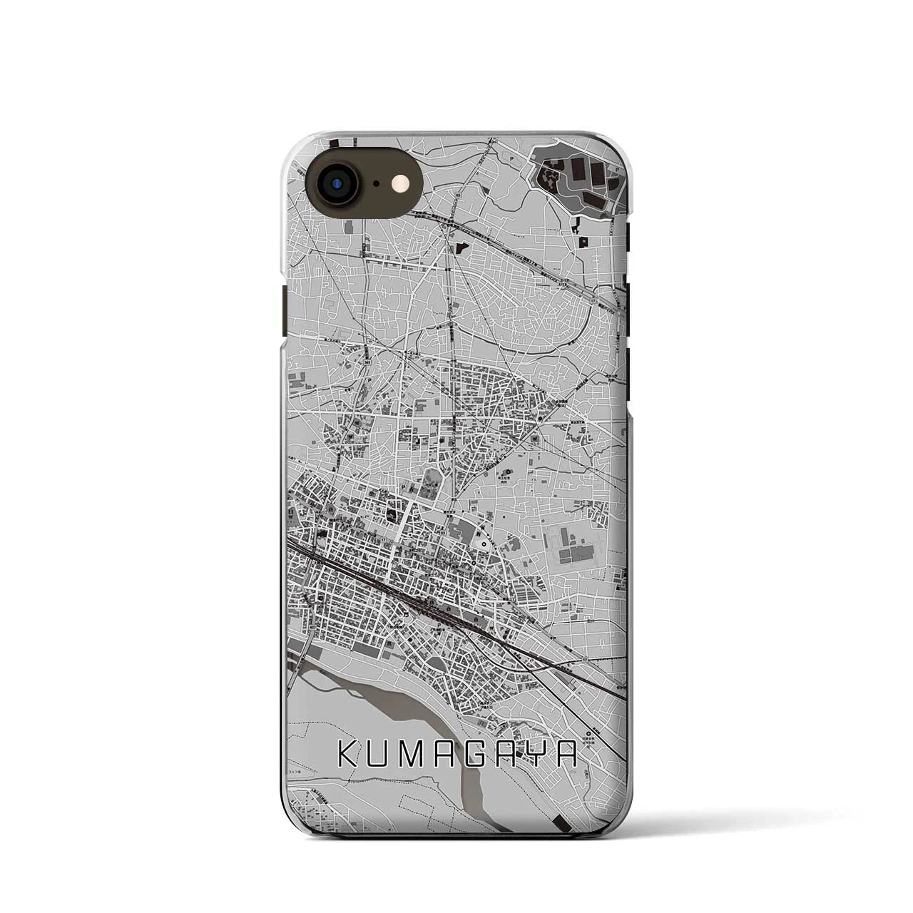 【熊谷】地図柄iPhoneケース（クリアタイプ・モノトーン）iPhone SE（第3 / 第2世代） / 8 / 7 / 6s / 6 用