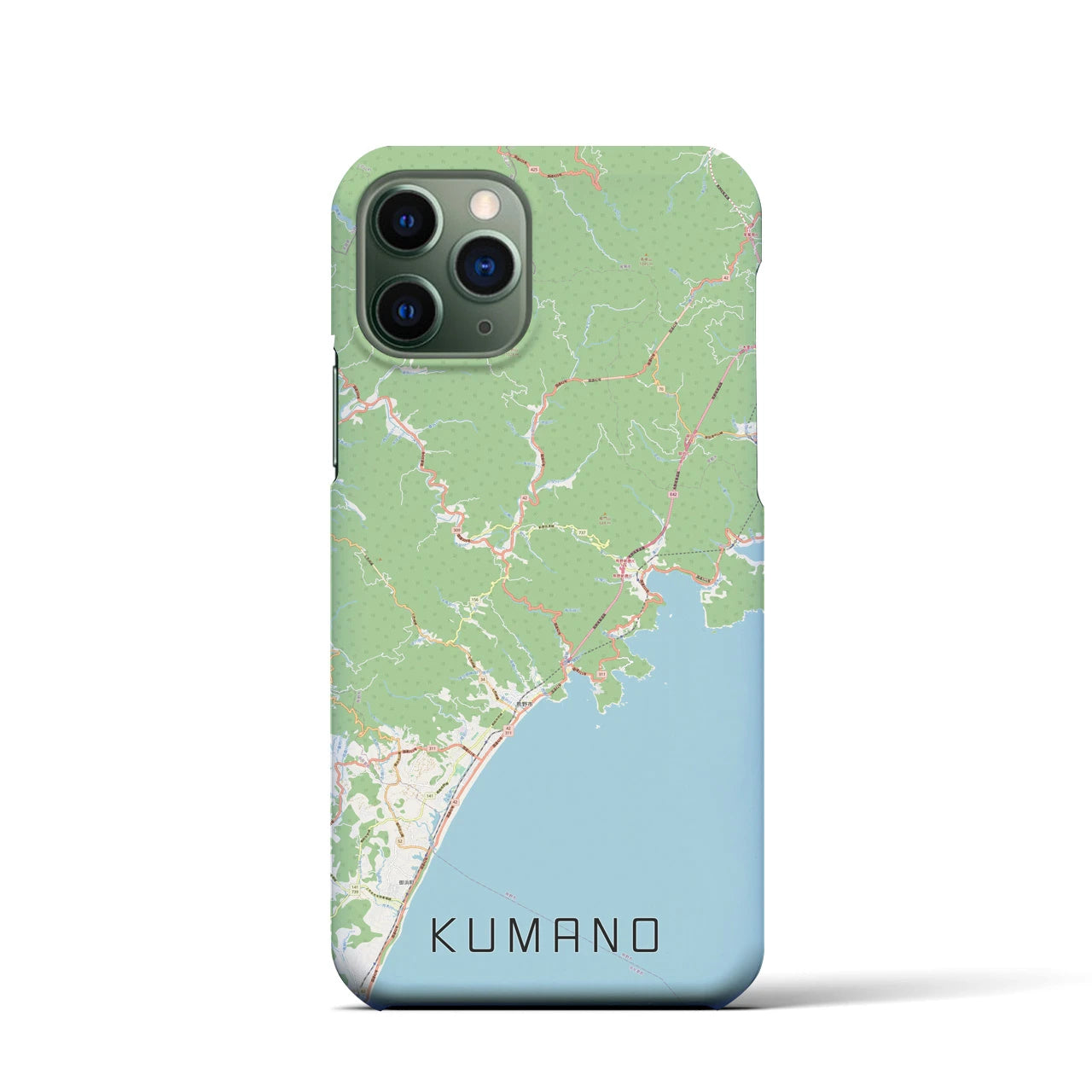 【熊野】地図柄iPhoneケース（バックカバータイプ・ナチュラル）iPhone 11 Pro 用