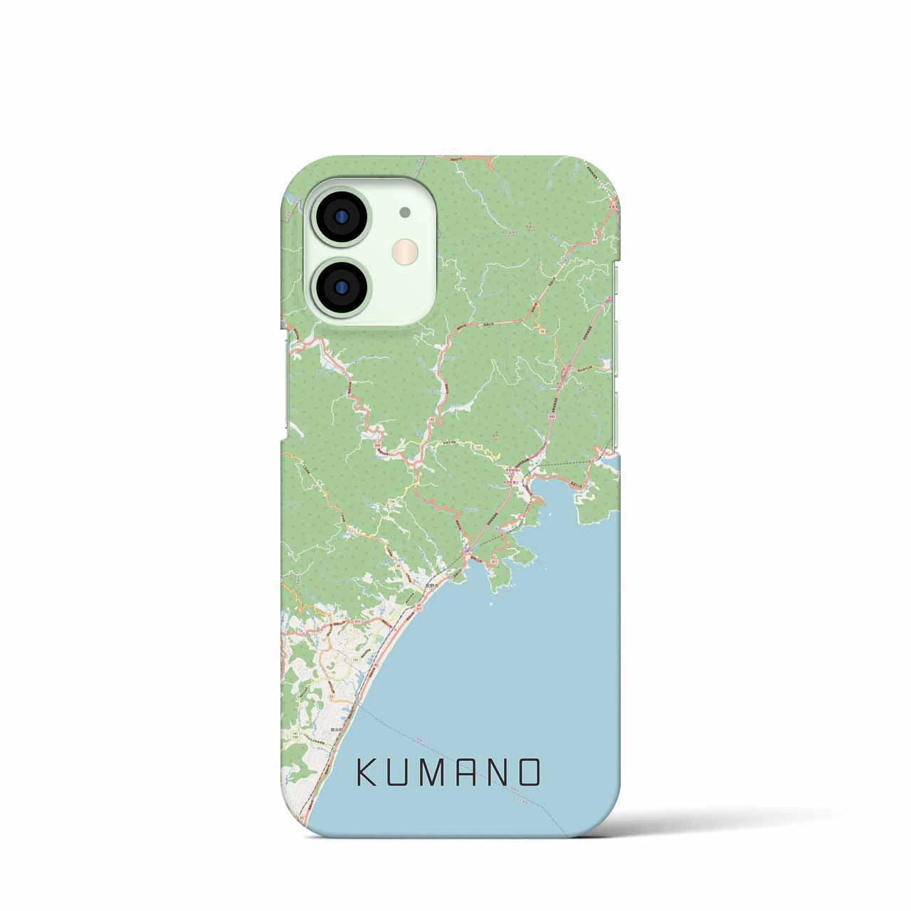 【熊野】地図柄iPhoneケース（バックカバータイプ・ナチュラル）iPhone 12 mini 用