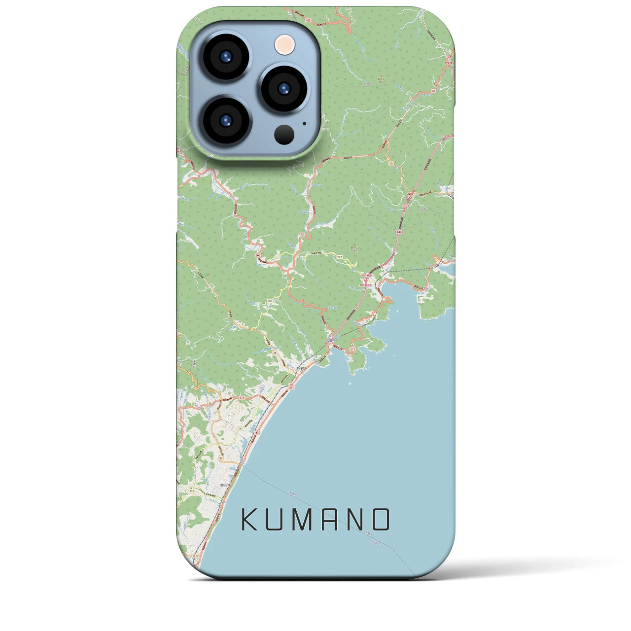 【熊野】地図柄iPhoneケース（バックカバータイプ・ナチュラル）iPhone 13 Pro Max 用