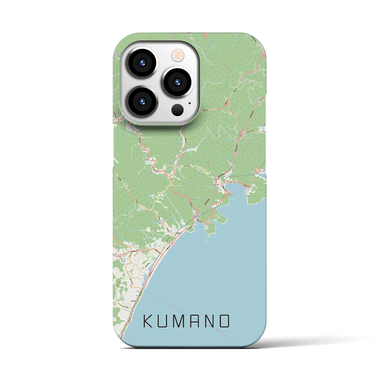 【熊野】地図柄iPhoneケース（バックカバータイプ・ナチュラル）iPhone 13 Pro 用