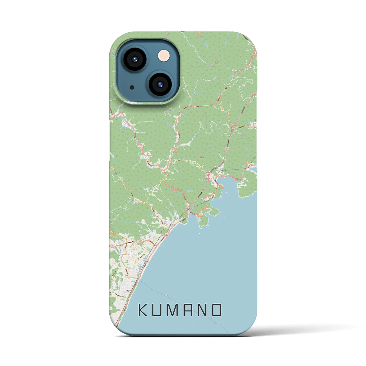 【熊野】地図柄iPhoneケース（バックカバータイプ・ナチュラル）iPhone 13 用