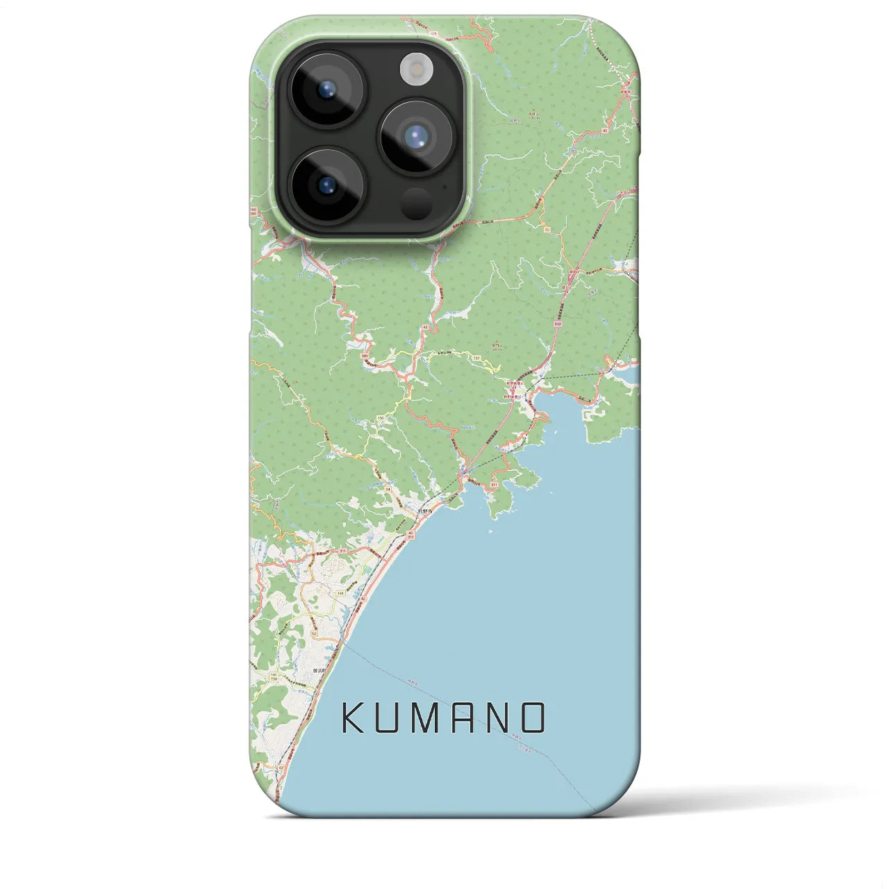 【熊野】地図柄iPhoneケース（バックカバータイプ・ナチュラル）iPhone 15 Pro Max 用
