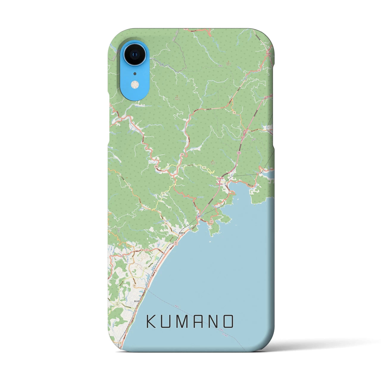 【熊野】地図柄iPhoneケース（バックカバータイプ・ナチュラル）iPhone XR 用