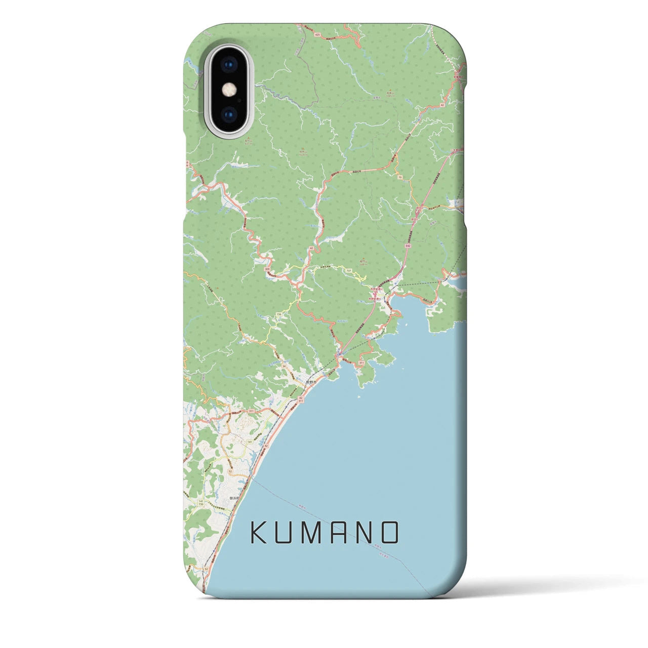 【熊野】地図柄iPhoneケース（バックカバータイプ・ナチュラル）iPhone XS Max 用