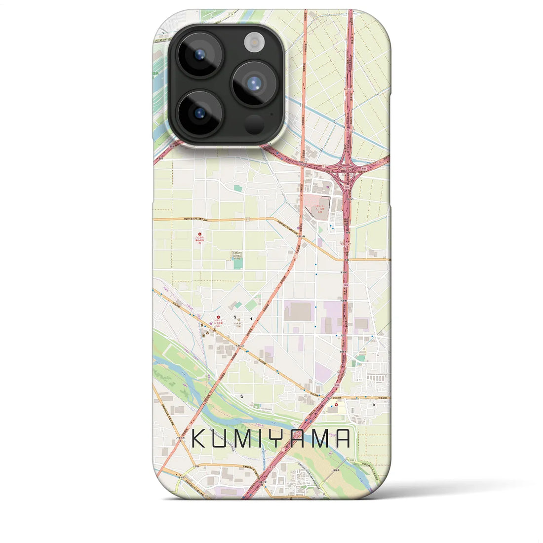 【久御山】地図柄iPhoneケース（バックカバータイプ・ナチュラル）iPhone 15 Pro Max 用