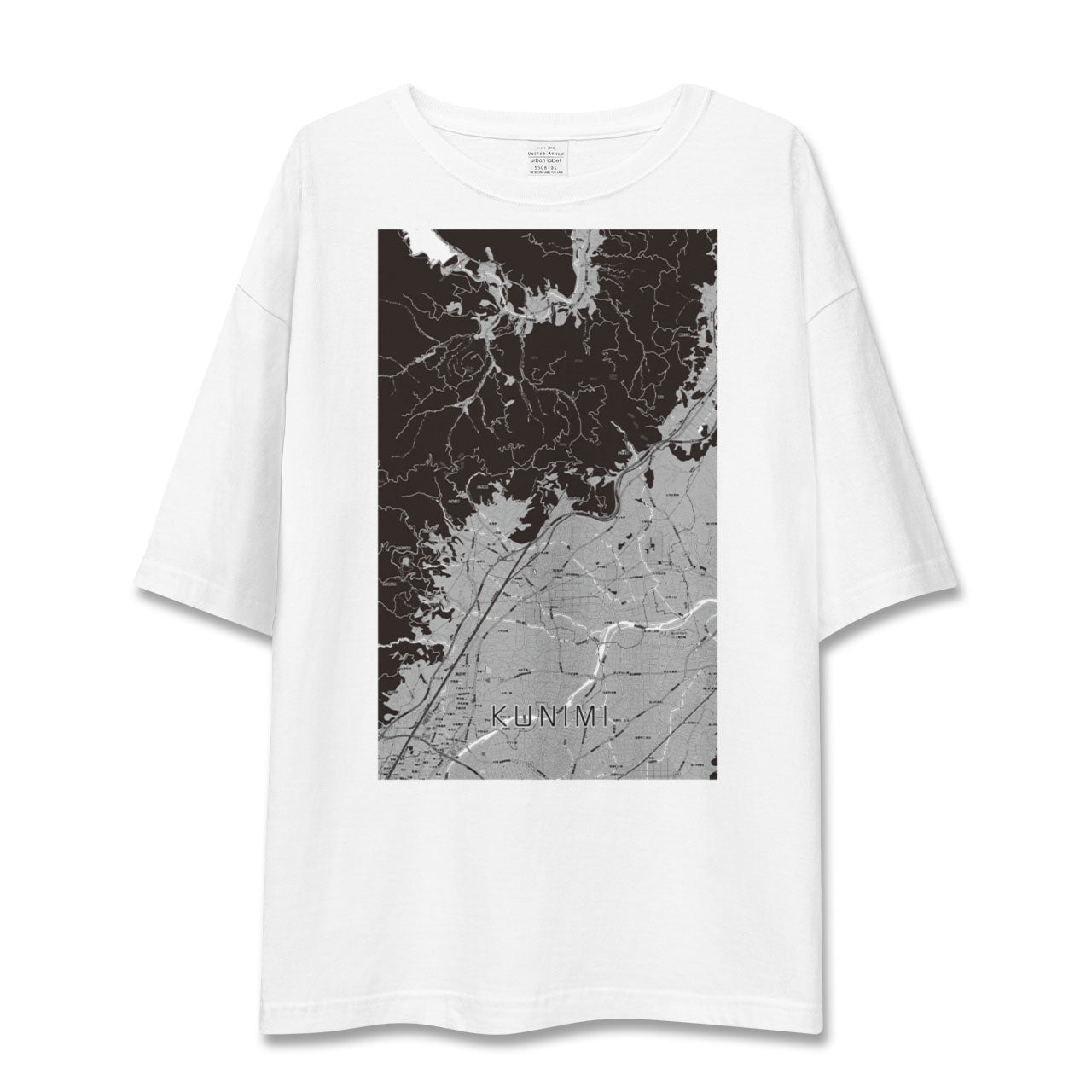 【国見（福島県）（福島県）】地図柄ビッグシルエットTシャツ