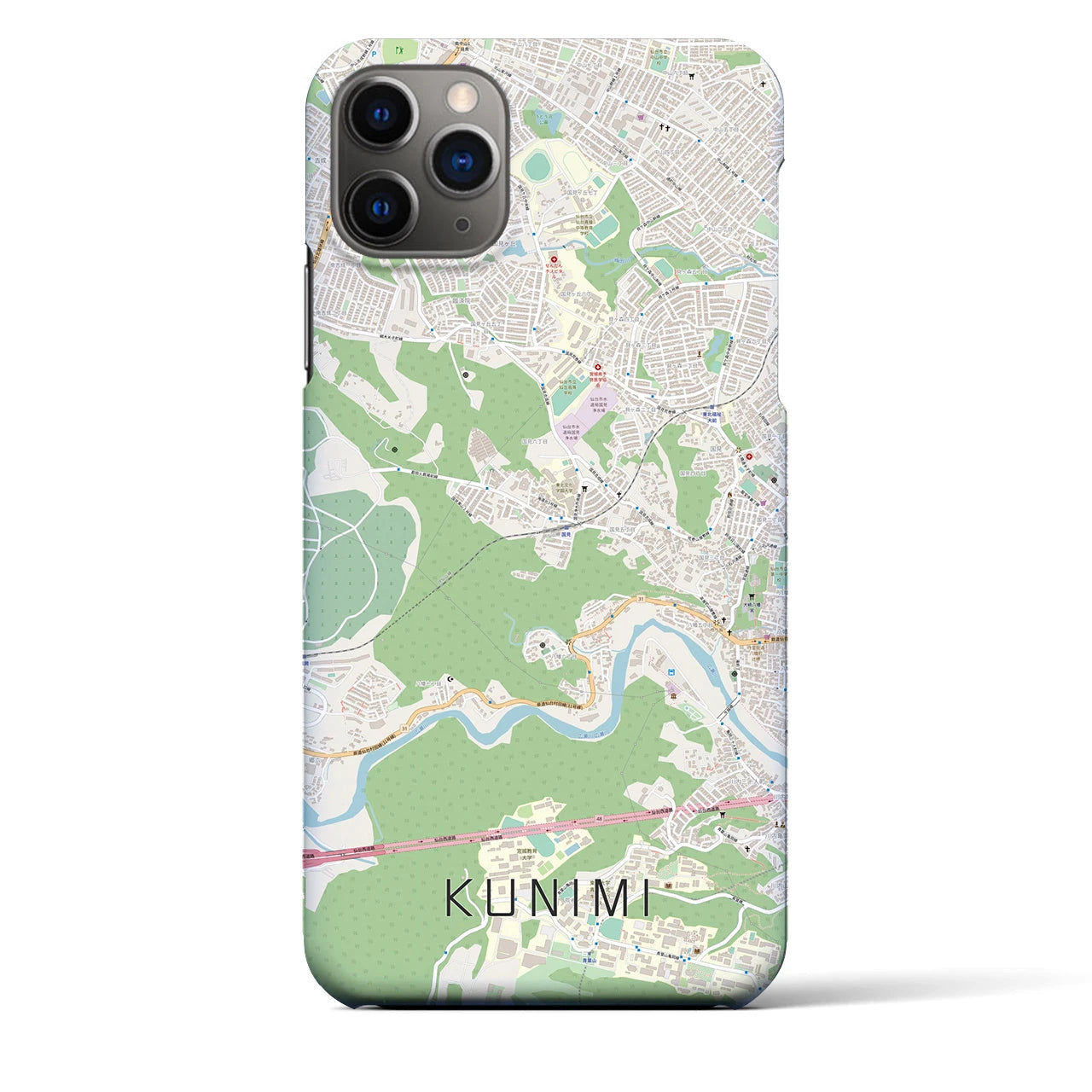 【国見】地図柄iPhoneケース（バックカバータイプ・ナチュラル）iPhone 11 Pro Max 用