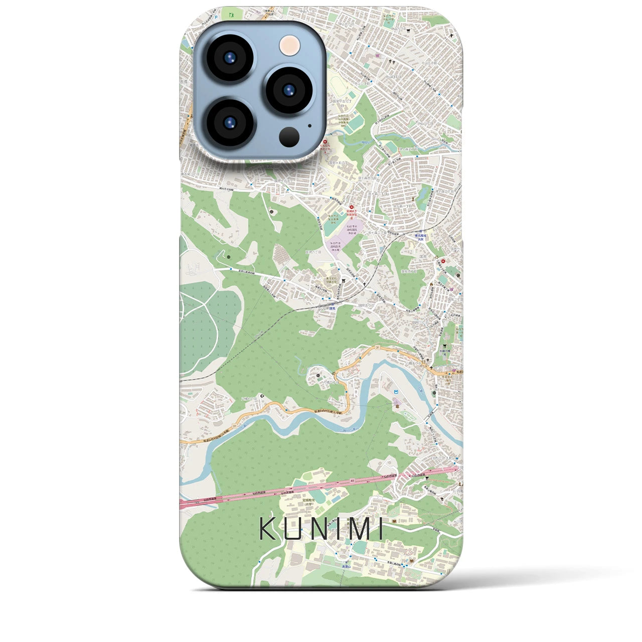 【国見】地図柄iPhoneケース（バックカバータイプ・ナチュラル）iPhone 13 Pro Max 用