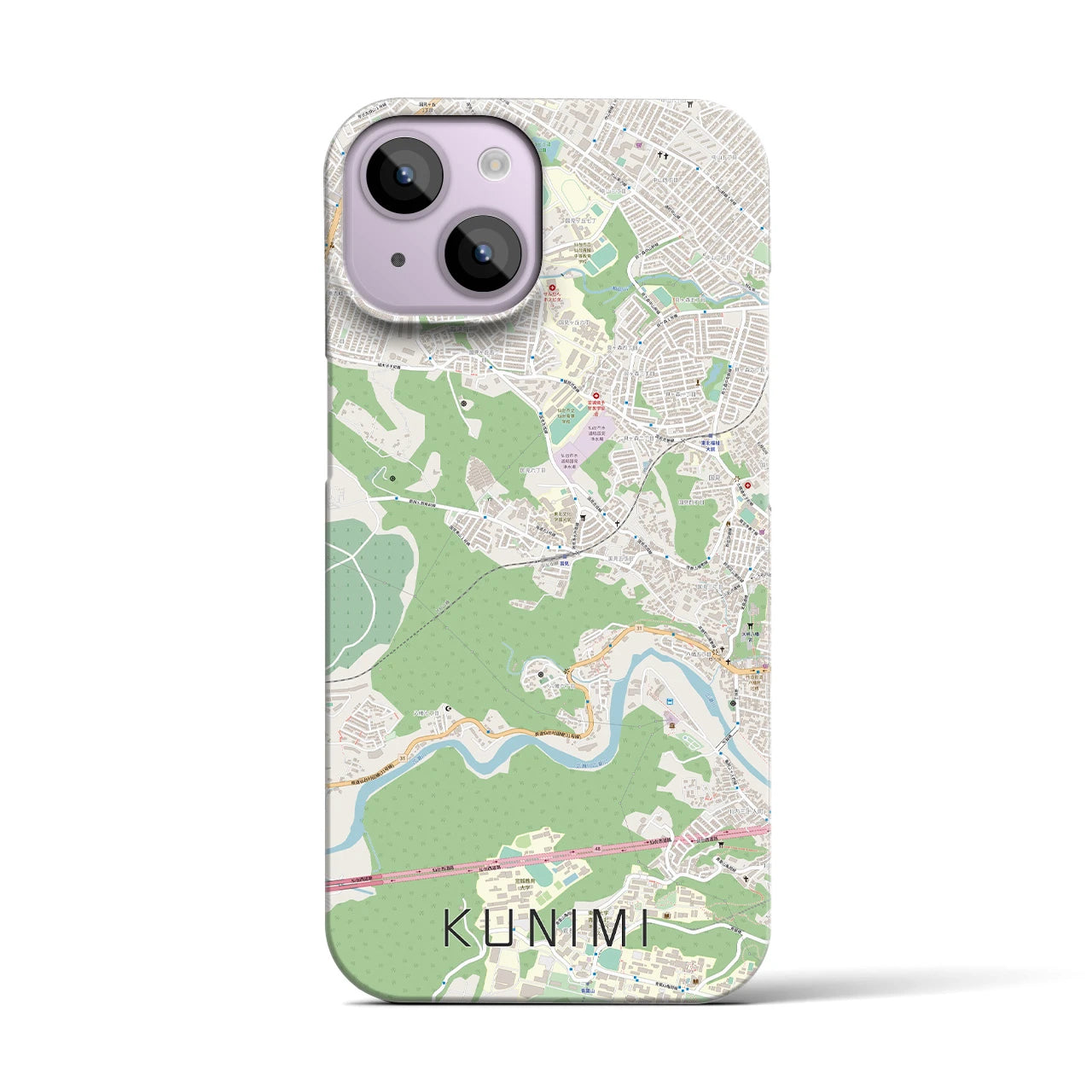 【国見】地図柄iPhoneケース（バックカバータイプ・ナチュラル）iPhone 14 用