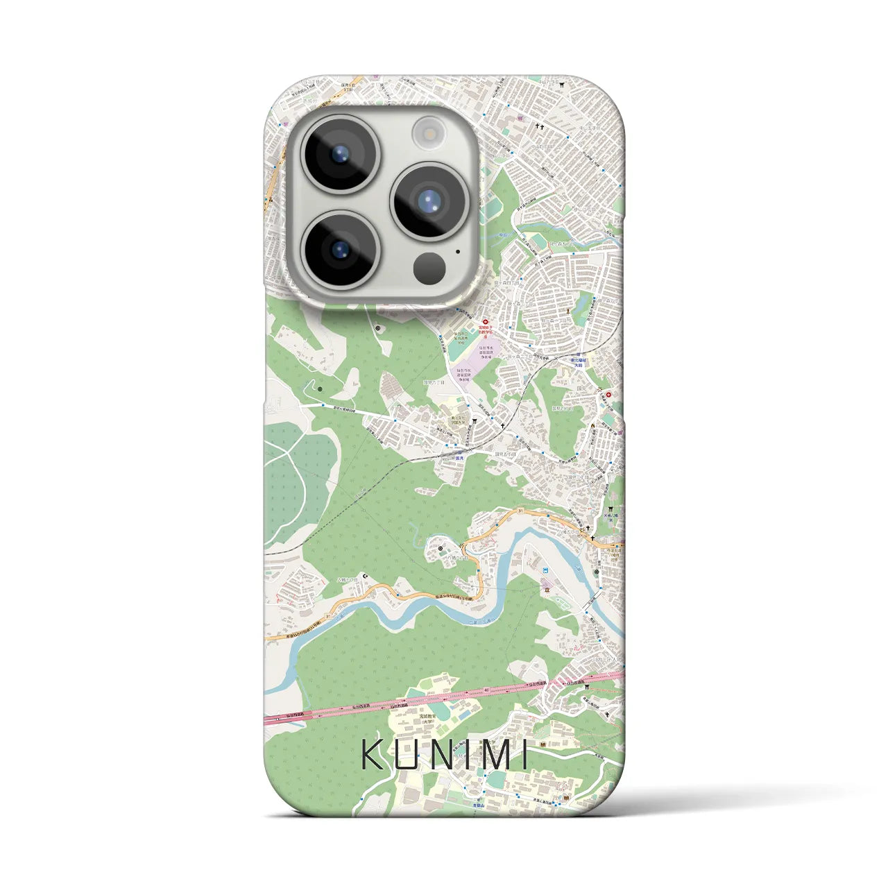 【国見】地図柄iPhoneケース（バックカバータイプ・ナチュラル）iPhone 15 Pro 用