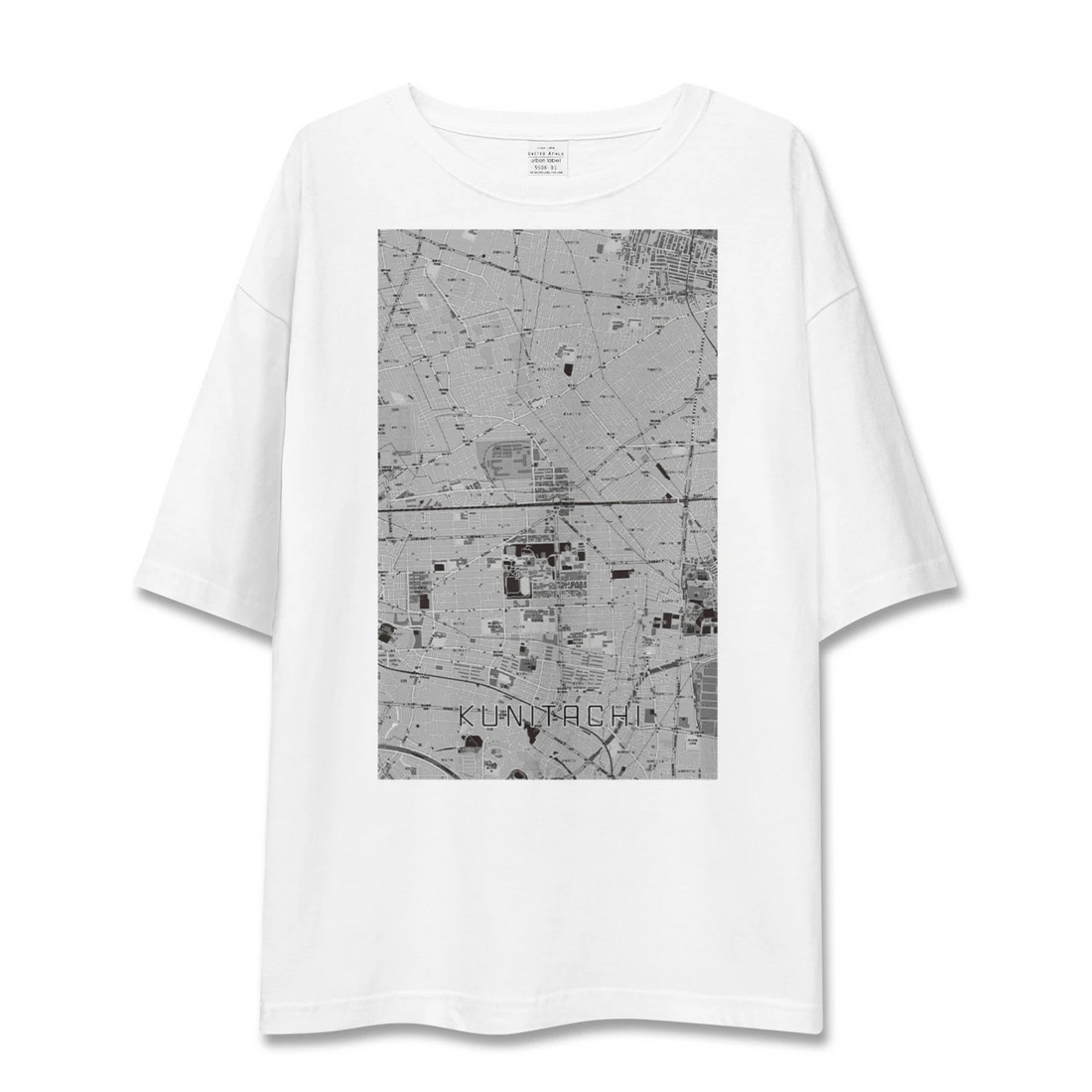 【国立2(東京都)】地図柄ビッグシルエットTシャツ