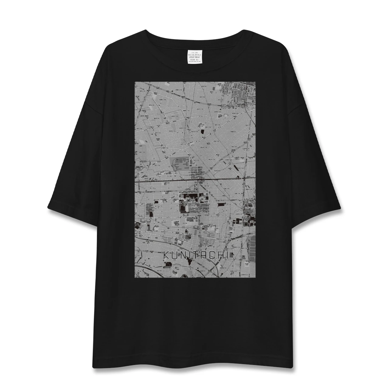 【国立2（東京都）】地図柄ビッグシルエットTシャツ
