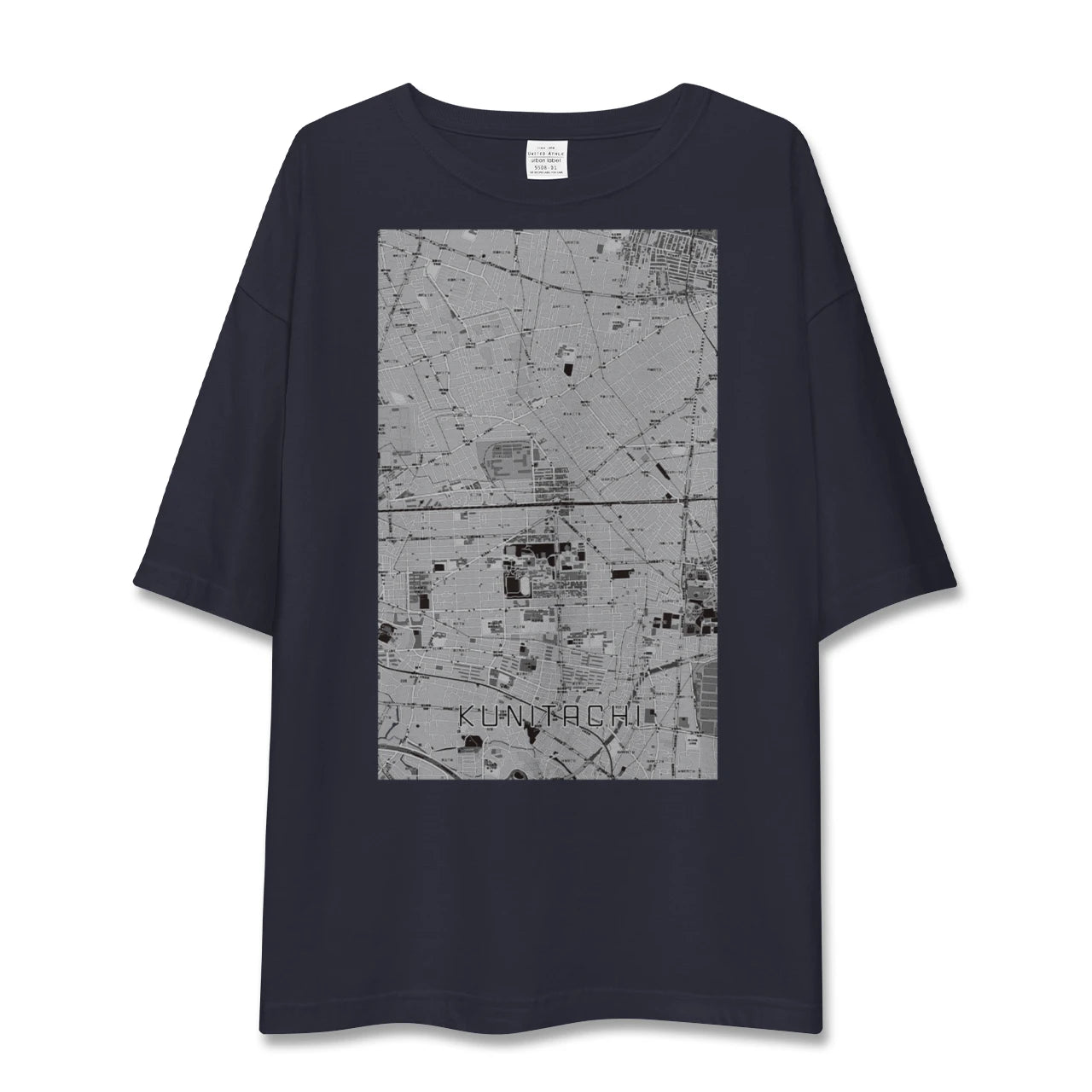 【国立2（東京都）】地図柄ビッグシルエットTシャツ