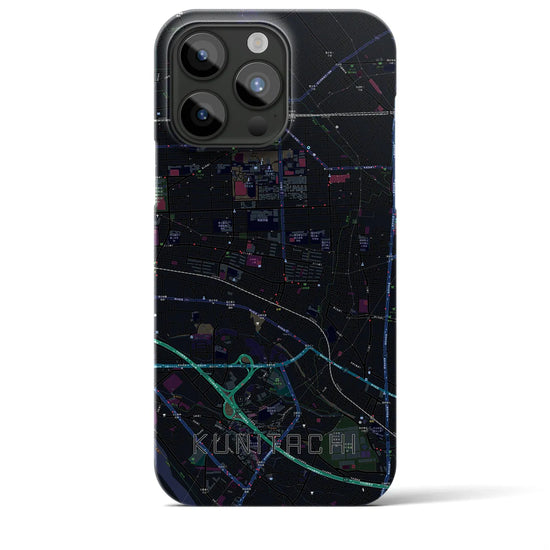 【国立】地図柄iPhoneケース（バックカバータイプ・ブラック）iPhone 15 Pro Max 用
