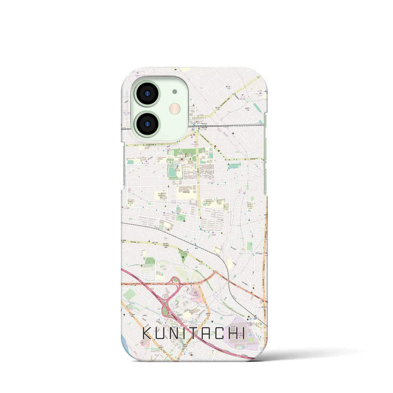 【国立】地図柄iPhoneケース（バックカバータイプ・ナチュラル）iPhone 12 mini 用