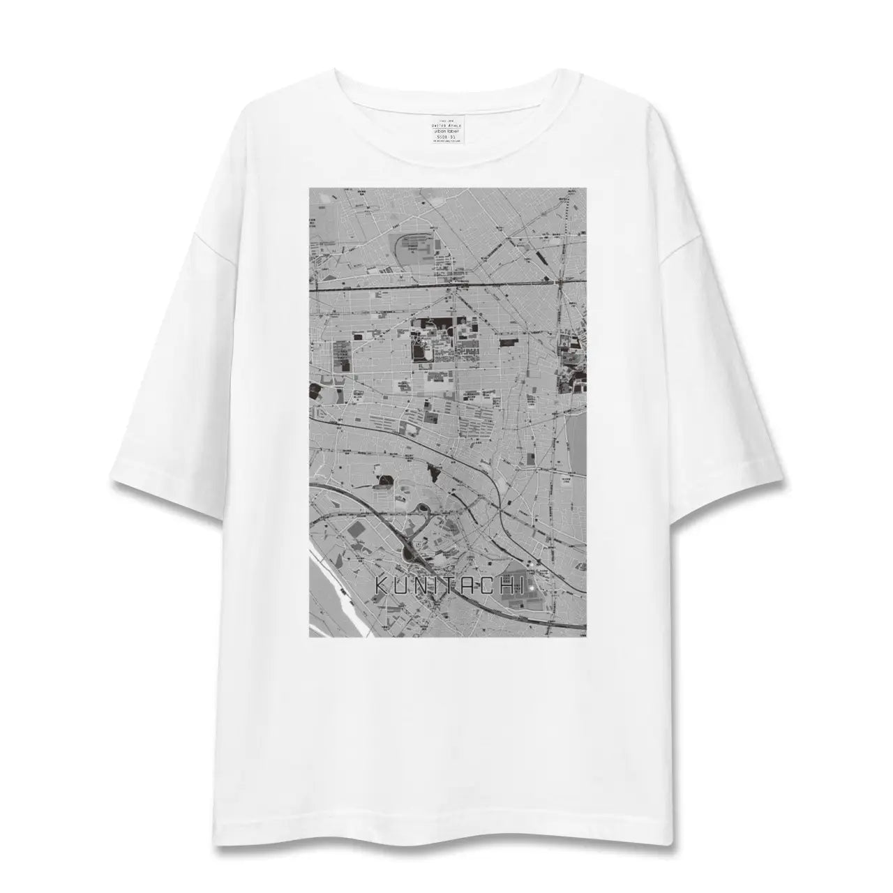 【国立（東京都）】地図柄ビッグシルエットTシャツ