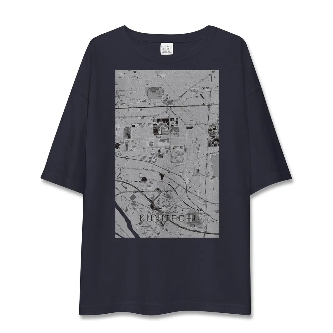 【国立（東京都）】地図柄ビッグシルエットTシャツ