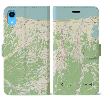 【倉吉（鳥取県）】地図柄iPhoneケース（手帳タイプ）ナチュラル・iPhone XR 用