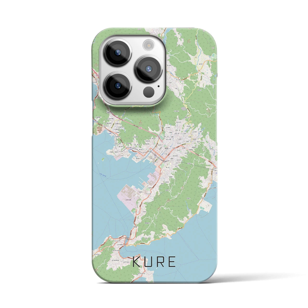 【呉】地図柄iPhoneケース（バックカバータイプ・ナチュラル）iPhone 14 Pro 用