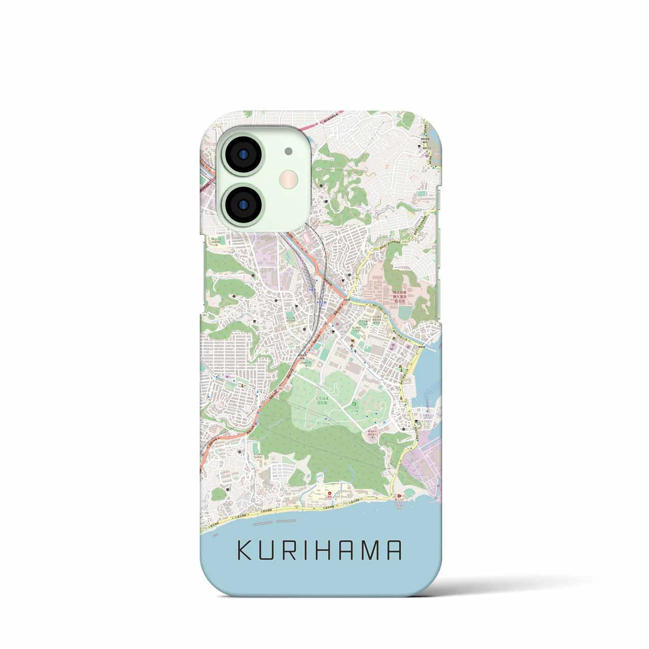 【久里浜】地図柄iPhoneケース（バックカバータイプ・ナチュラル）iPhone 12 mini 用