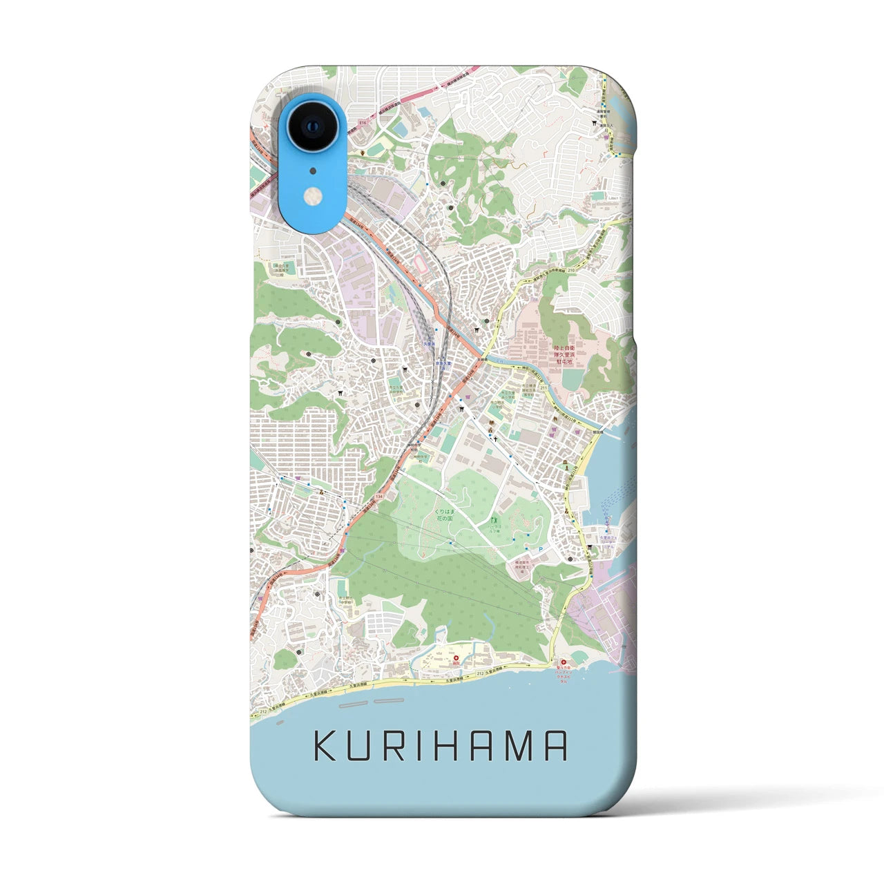 【久里浜】地図柄iPhoneケース（バックカバータイプ・ナチュラル）iPhone XR 用